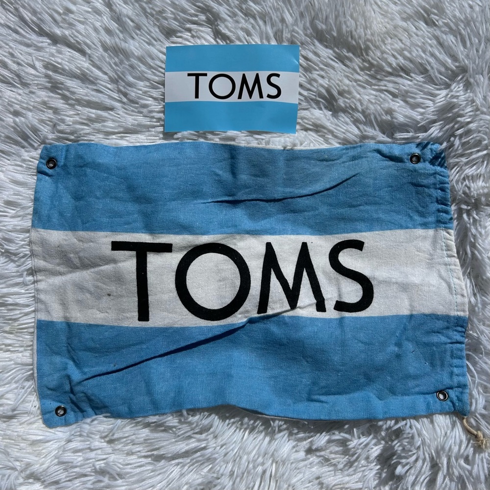 🩶5/$30 Toms Blue and White Drawstring Travel Bag Dustcover for Shoes